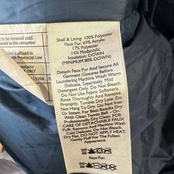 Eddie Bauer down jacket womens 3x parka puffer hooded blue long gorpcore - Picture 6 of 9